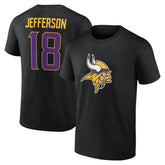 Justin Jefferson Minnesota Vikings Icon Name & Number T-Shirt Black
