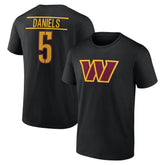 Jayden Daniels Washington Commanders Icon Name & Number T-Shirt Black