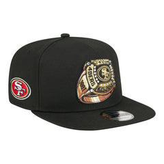 San Francisco 49ers New Era Super Bowl Ring 9FIFTY A-Frame Adjustable Hat Black