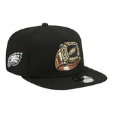 Philadelphia Eagles New Era Super Bowl Ring 9FIFTY A-Frame Adjustable Hat Black