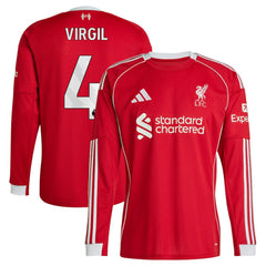 Virgil van Dijk Liverpool 2025/26 Home Replica Long Sleeve Jersey Red shop
