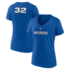 Cooper Flagg Dallas Mavericks Women's Name & Number V-Neck T-Shirt Blue