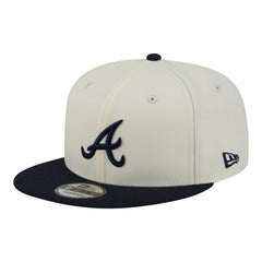 Atlanta Braves New Era Localized 9FIFTY Snapback Hat - Cream/Navy Hats