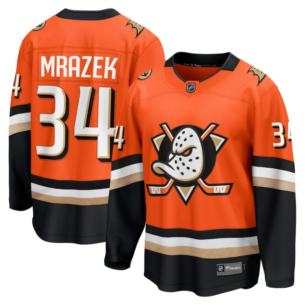 NHL Petr Mrazek Anaheim Ducks Fanatics Home Breakaway Jersey - Orange