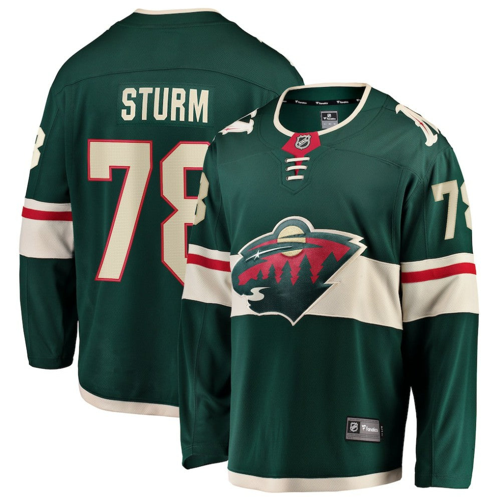 NHL Nico Sturm Minnesota Wild Fanatics Home Breakaway Jersey - Green