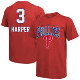 Bryce Harper Philadelphia Phillies Majestic Threads Triblend Name & Number T-Shirt - Red T-shirts