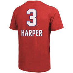 Bryce Harper Philadelphia Phillies Majestic Threads Triblend Name & Number T-Shirt - Red T-shirts
