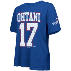 Shohei Ohtani Los Angeles Dodgers Majestic Threads Women's Oversized Name & Number T-Shirt - Royal T-shirts