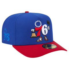 Philadelphia 76ers Injection Cartoon Logo A-Frame 59FIFTY Fitted Hat Blue