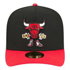 Chicago Bulls Injection Cartoon Logo A-Frame 59FIFTY Fitted Hat Black