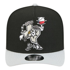 San Antonio Spurs Injection Cartoon Logo A-Frame 9FIFTY Adjustable Hat Black