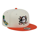 NHL Anaheim Ducks New Era Injection Localized Two-Tone 9FIFTY Snapback Hat - White/Orange