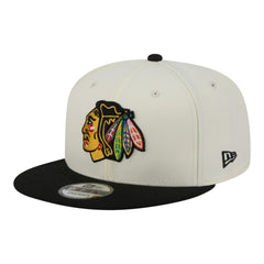 NHL Chicago Blackhawks New Era Injection Localized Two-Tone 9FIFTY Snapback Hat - White/Black