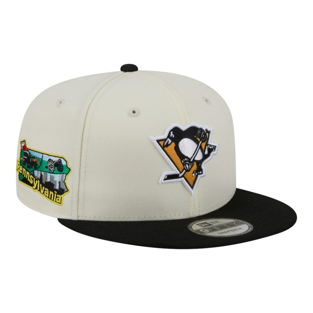 NHL Pittsburgh Penguins New Era Injection Localized Two-Tone 9FIFTY Snapback Hat - White/Black