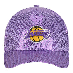 Los Angeles Lakers Women's Sequin M-Crown 9FORTY Adjustable Hat Purple