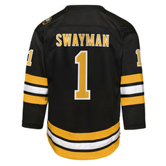 NHL Jeremy Swayman Boston Bruins Outerstuff Youth Home Replica Jersey - Black