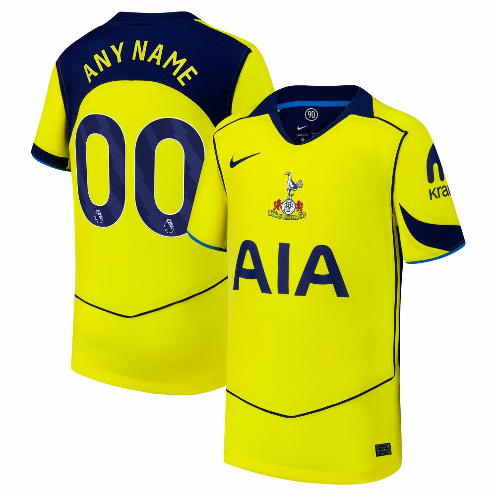 Tottenham Hotspur Youth 2025/26 Third Replica Custom Jersey Yellow
