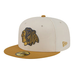 NHL Chicago Blackhawks New Era Colorpack Two-Tone 59FIFTY Fitted Hat - Cream/Tan