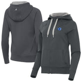 Orlando Magic Antigua Women's New Logo Victory Full-Zip Hooded Sweatshirt Charcoal