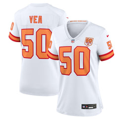 Vita Vea '76 Tampa Bay Buccaneers Women's 50th Season Game Jersey White
