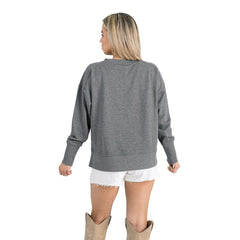 Buffalo Bills Gameday Couture Women's French Terry V-Neck Pullover Sweatshirt Gray