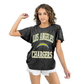 Los Angeles Chargers Gameday Couture Women's Relaxed Flutter Sleeve T-Shirt Black