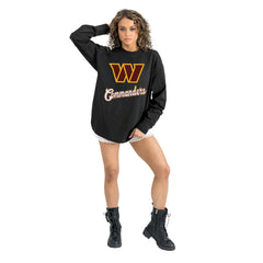 Washington Commanders Gameday Couture Women's Oversized Long Sleeve T-Shirt Black