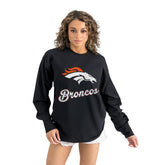 Denver Broncos Gameday Couture Women's Oversized Long Sleeve T-Shirt Black