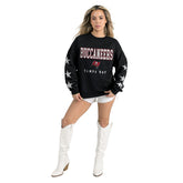 Tampa Bay Buccaneers Gameday Couture Women's Velocity Relaxed Rhinestone Pullover Sweatshirt Black