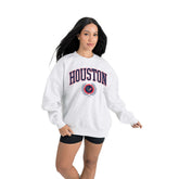 Houston Texans Gameday Couture Women's Traditional Logo Oversized Premium Fleece Pullover Sweatshirt Ash