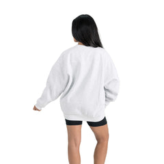 Houston Texans Gameday Couture Women's Traditional Logo Oversized Premium Fleece Pullover Sweatshirt Ash