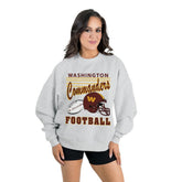 Washington Commanders Gameday Couture Women's Home Turf Oversized Premium Fleece Pullover Sweatshirt Ash