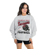 Tampa Bay Buccaneers Gameday Couture Women's Home Turf Oversized Premium Fleece Pullover Sweatshirt Ash