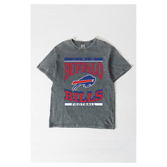 Buffalo Bills Gameday Couture Women's Oversized Classic Grind Washed T-Shirt Gray