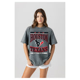 Houston Texans Gameday Couture Women's Oversized Classic Grind Washed T-Shirt Gray