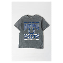 Indianapolis Colts Gameday Couture Women's Oversized Classic Grind Washed T-Shirt Gray