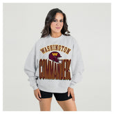 Washington Commanders Gameday Couture Women's Fierce Focus Premium Oversized Fleece Pullover Sweatshirt Ash