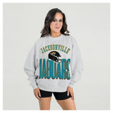 Jacksonville Jaguars Gameday Couture Women's Fierce Focus Premium Oversized Fleece Pullover Sweatshirt Ash