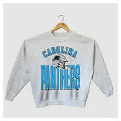 Carolina Panthers Gameday Couture Women's Fierce Focus Premium Oversized Fleece Pullover Sweatshirt Ash
