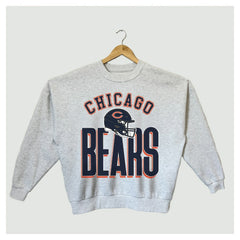 Chicago Bears Gameday Couture Women's Fierce Focus Premium Oversized Fleece Pullover Sweatshirt Ash