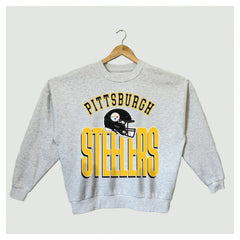 Pittsburgh Steelers Gameday Couture Women's Fierce Focus Premium Oversized Fleece Pullover Sweatshirt Ash