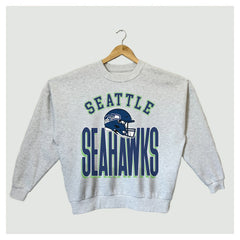 Seattle Seahawks Gameday Couture Women's Fierce Focus Premium Oversized Fleece Pullover Sweatshirt Ash