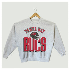 Tampa Bay Buccaneers Gameday Couture Women's Fierce Focus Premium Oversized Fleece Pullover Sweatshirt Ash