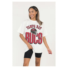 Tampa Bay Buccaneers Gameday Couture Women's Oversized Classic Fierce Focus T-Shirt White