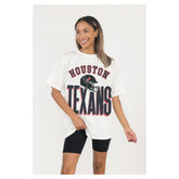 Houston Texans Gameday Couture Women's Oversized Classic Fierce Focus T-Shirt White