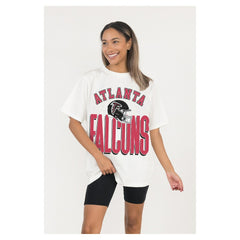 Atlanta Falcons Gameday Couture Women's Oversized Classic Fierce Focus T-Shirt White