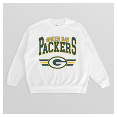 Green Bay Packers Gameday Couture Women's Swift Strike Premium Oversized Fleece Pullover Sweatshirt White