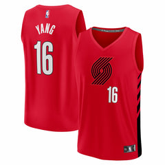 NBA Yang Hansen Portland Trail Blazers Fast Break Replica Jersey - Red - Statement Edition