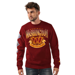 Washington Commanders Starter Fight On Knit Crewneck Sweatshirt Burgundy