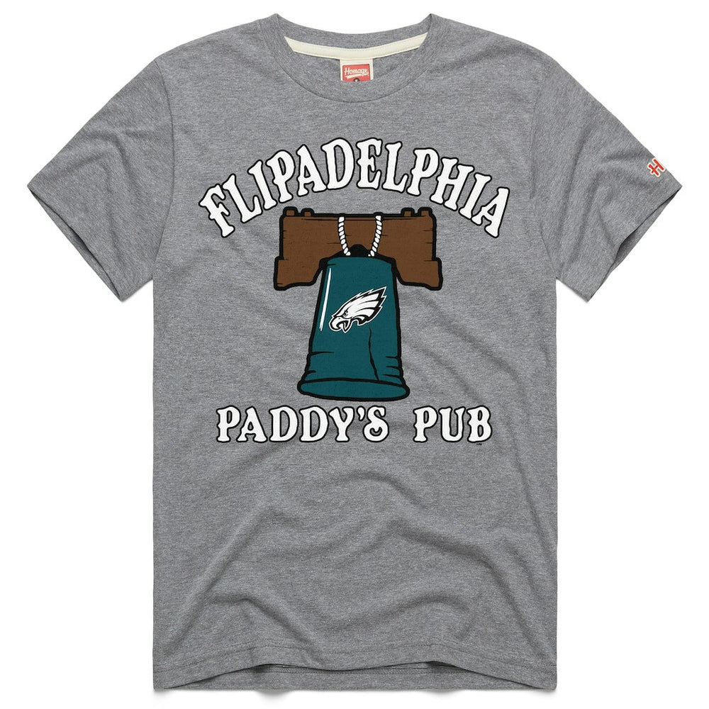 Philadelphia Eagles x It's Always Sunny in Philadelphia Homage Unisex Flipadelphia Paddy's Pub Tri-Blend T-Shirt Gray